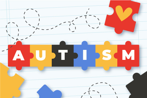 ASD graphic showing the word AUTISM