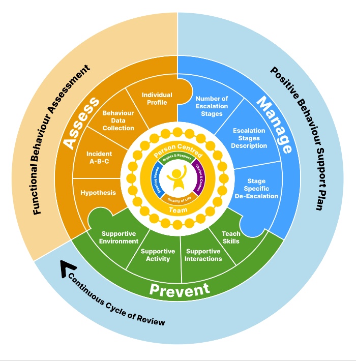 continuous cycle of review functional behaviour assessment and positive behaviour support plan