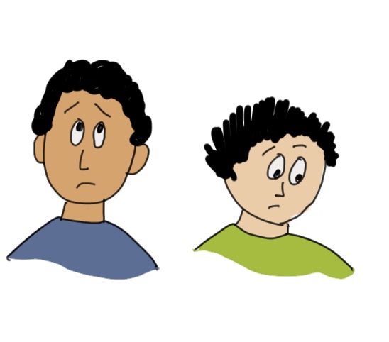 two children not making eye contact