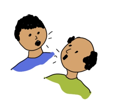 two people communicating with each other